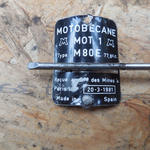 plaque mines motobécane  EW 80 ENDURO