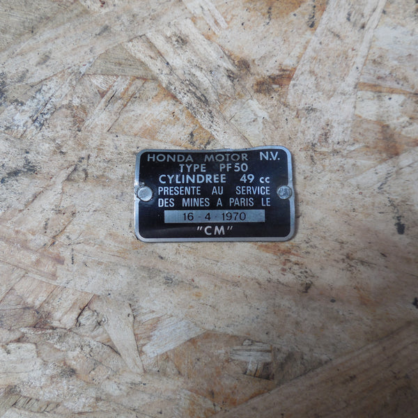 plaque  mines  honda  amigo