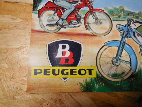 ancienne affiche  publicitaire Peugeot