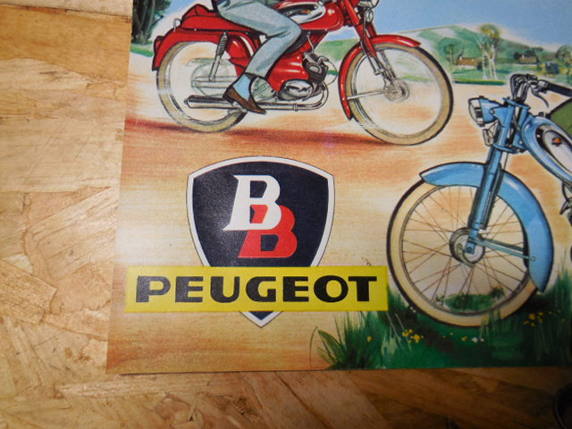 ancienne affiche  publicitaire Peugeot