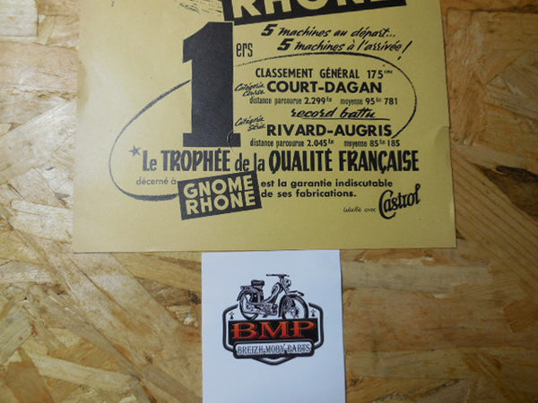 ancienne affiche  publicitaire BOL D'OR  1956
