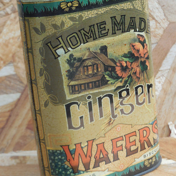 Ancienne boite en métal à biscuits Anglaise Ginger Wafers