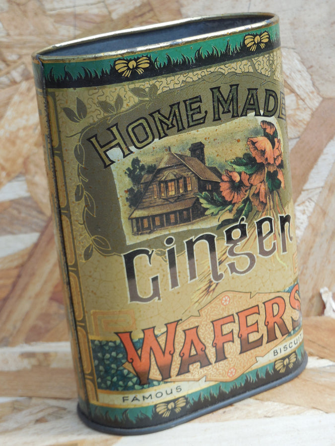 Ancienne boite en métal à biscuits Anglaise Ginger Wafers