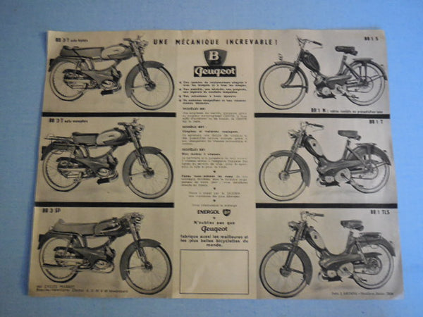 ancienne affiche publicitaire  BB  Peugeot