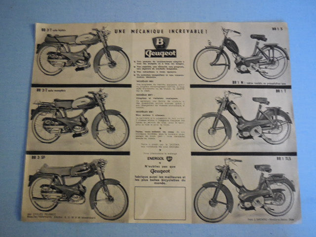 ancienne affiche publicitaire  BB  Peugeot