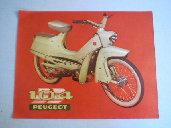 ancienne affiche publicitaire  104 Peugeot