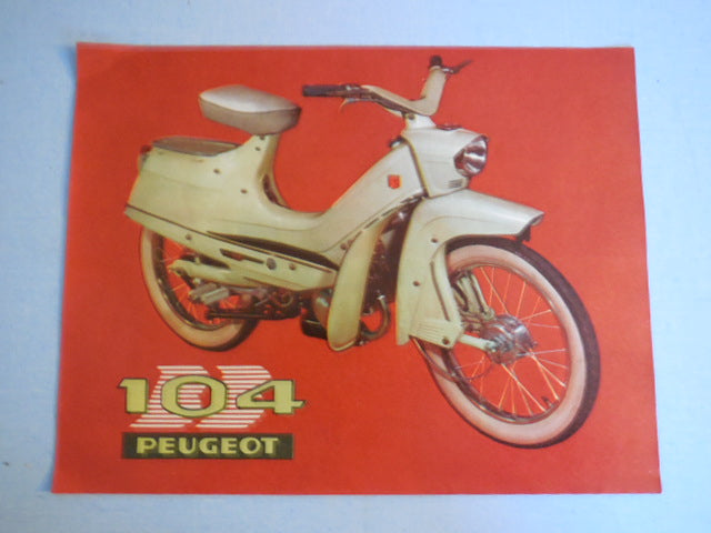ancienne affiche publicitaire  104 Peugeot