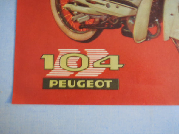 ancienne affiche publicitaire  104 Peugeot