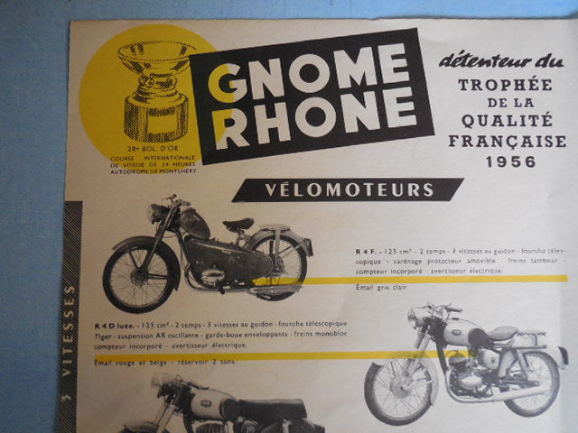 ancienne affiche publicitaire  GNOME RHONE