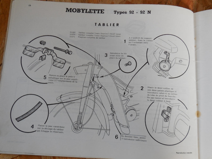 catalogue pièces détachées  mobylette  Motobécane