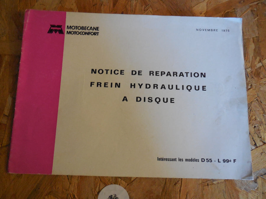 notice  de réparation  freins  Motobécane