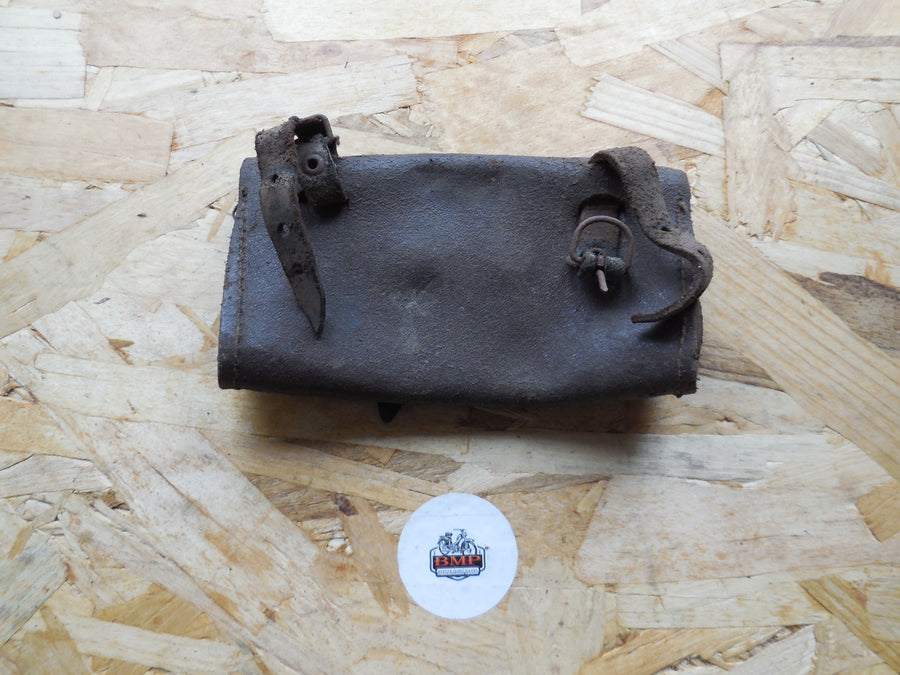 Sacoche Outil Vélo/mobylette Vintage En Cuir Marron – Fixation Porte-bagages Ou Selle – France
