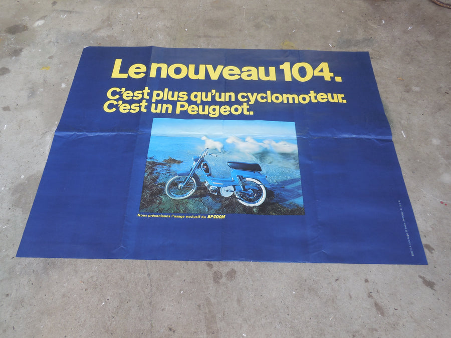 ancienne affiche  original peugeot 104