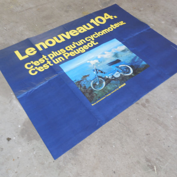 ancienne affiche  original peugeot 104