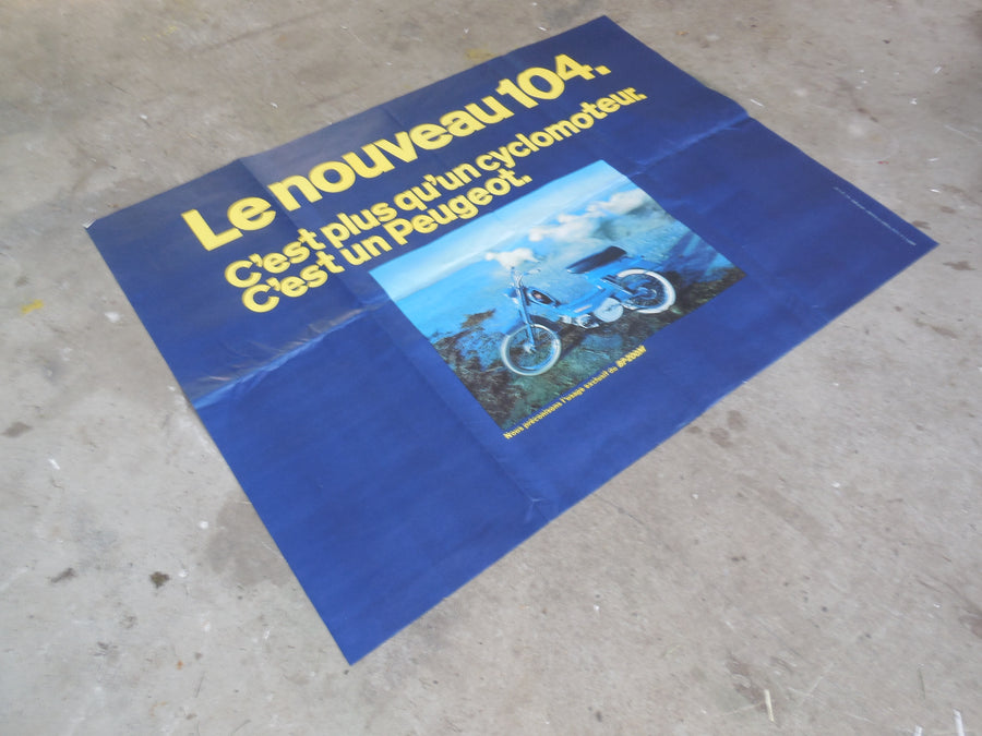 ancienne affiche  original peugeot 104