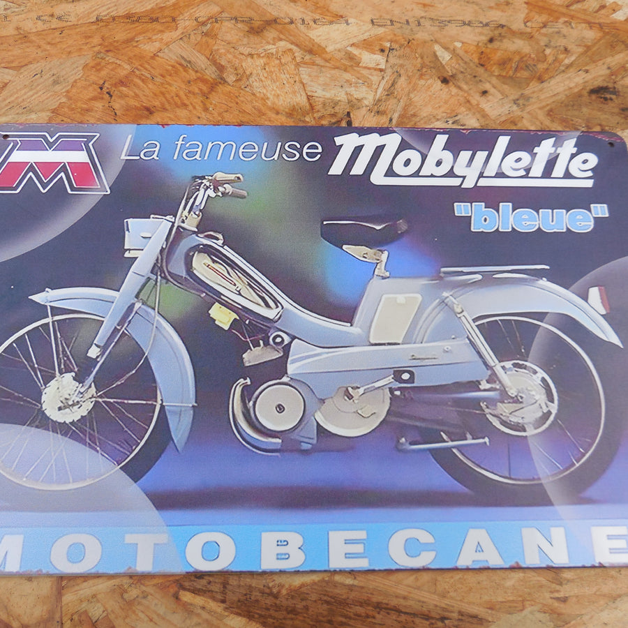 plaque publicitaire motobécane  la BLEUE