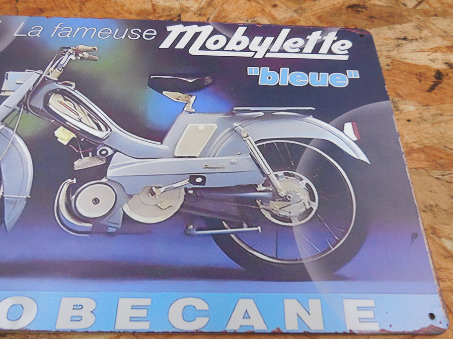 plaque publicitaire motobécane  la BLEUE