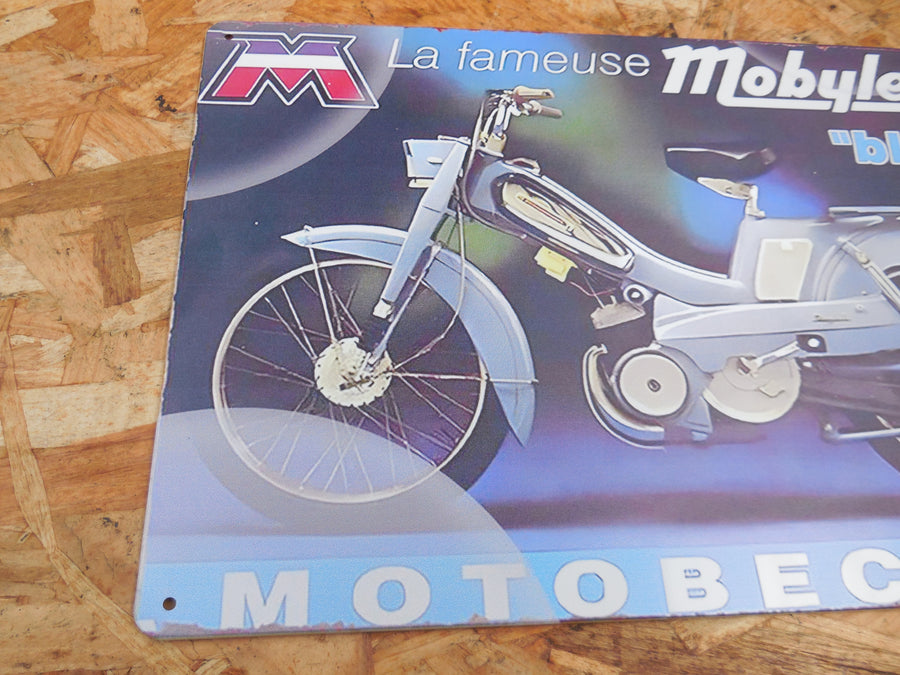 plaque publicitaire motobécane  la BLEUE