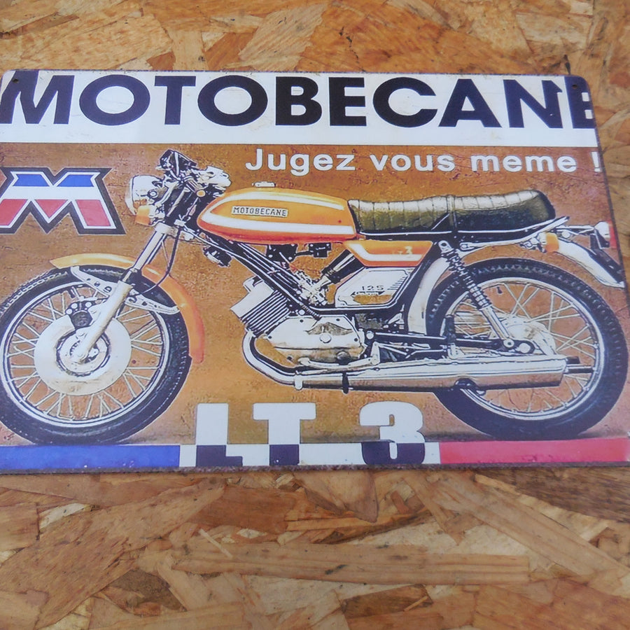 plaque  publicitaire motobecane LT 3